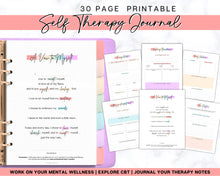 Load image into Gallery viewer, Self Therapy Journal Printable | 30+ Pages of Self-Therapy Workbook, Based on CBT, Guided Journal Prompts, Printable Worksheets, Shadow Work and Mindfulness |  Pastel Brit
