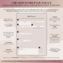 Load image into Gallery viewer, ADHD Daily Planner for Neurodivergent Adults - Productivity Daily Planner &amp; Task Management to Stay Organized and Focused | A5 Lux
