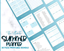 Load image into Gallery viewer, 2023 Summer Planner for Kids | Kids Summer Schedule, Activities, Printable Calendar &amp; Checklist Template | Blue
