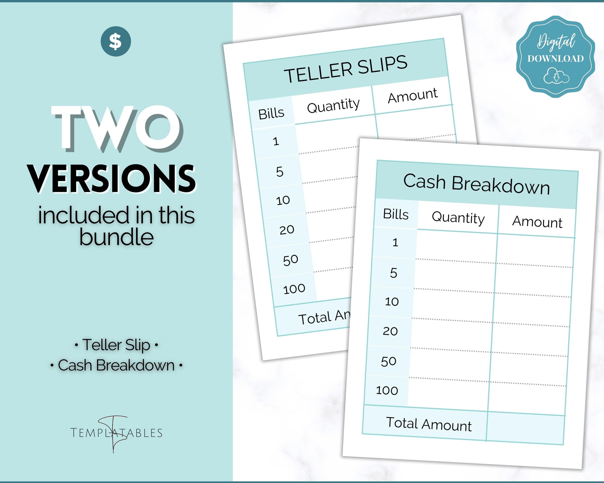 Cash Totals Trackers // Teller Slips // Paper Slips // 32 Lb Paper