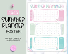 Load image into Gallery viewer, Kids Summer Calendar 2023 | Summer Poster, Summer Countdown, Printable Planner &amp; Checklist | Mermaid
