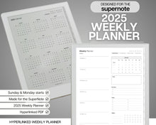 Load image into Gallery viewer, 2025 Supernote WEEKLY Planner | Packed with Supernote Template, Hyperlinked Digital Planner for Calendar &amp; Schedule | Perfect for a5x &amp; a6x
