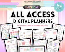 Load image into Gallery viewer, ALL ACCESS Digital Planners | 2025 Colorful Planner Bundle with Daily Weekly Planners | For  Recipe, Notebook, Fitness, Goal, Budget &amp; Meal &amp; ADHD | Undated
