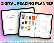 Load image into Gallery viewer, 2024 Digital Reading Planner | Your Digital Reading Journal, Digital Planner, Book Journal, Reading Log, Book Tracker &amp; Weekly Review | Perfect for GoodNotes
