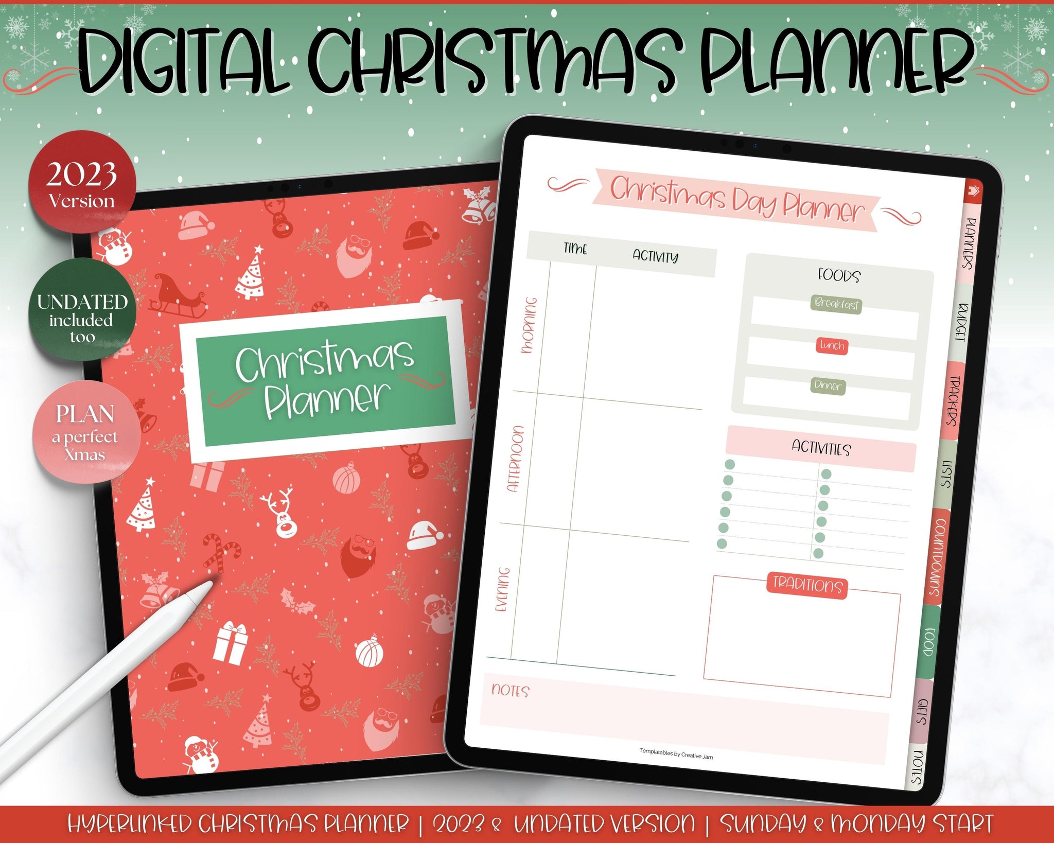 2023 Digital Christmas Planner  Shopping Checklist for GoodNotes