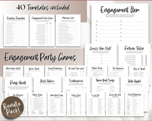 Load image into Gallery viewer, Engagement Party Games Bundle! 40 Printable Engagement Games Including Fun Fiance games, Bling hunt, couples shower, engaged couple, signs &amp; decor
