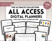 Load image into Gallery viewer, All Access Digital Planner BUNDLE! 15+ GoodNotes Planners | 2025 Daily Weekly Planner | Undated | Perfect for Student, Notebook, Fitness, Travel, Budget, iPad &amp; ADHD | Mono
