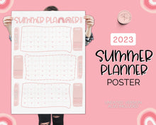 Load image into Gallery viewer, Kids Summer Calendar 2023 | Summer Poster, Summer Countdown, Printable Planner &amp; Checklist | Pink
