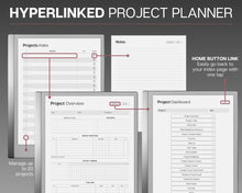 Load image into Gallery viewer, Project Planner Templates for reMarkable tablet | Digital Project Tracker Management Tool Includes Gannt Charts
