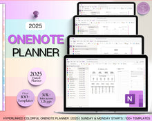 Load image into Gallery viewer, 2025 OneNote Digital Planner | OneNote Template for Daily, Weekly &amp; Monthly Planning | Colorful
