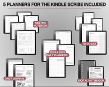 Load image into Gallery viewer, Templates for Kindle Scribe, ESSENTIALS PACK, 2024 &amp; 2025 Daily Planner, Digital To Do List, Meeting Minutes Meeting Notes, Journal Notebook
