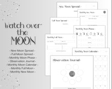 Load image into Gallery viewer, 2024 Moon Journal | With Moon Calendar, Moon Phases, 2024 2025 Lunar Calendar, Moon Planner, Moon Magic, New Moon, Moon Phase Printable &amp; Manifestation
