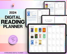 Load image into Gallery viewer, 2024 Digital Reading Planner | Your Digital Reading Journal, Digital Planner, Book Journal, Reading Log, Book Tracker &amp; Weekly Review | Perfect for GoodNotes
