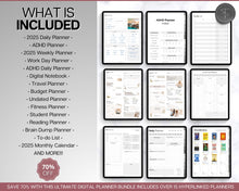 Load image into Gallery viewer, All Access Digital Planner BUNDLE! 15+ GoodNotes Planners | 2025 Daily Weekly Planner | Undated | Perfect for Student, Notebook, Fitness, Travel, Budget, iPad &amp; ADHD | Mono
