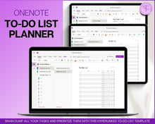 Load image into Gallery viewer, OneNote To Do List Template | Packed with Hyperlinked To Do List for One Note, Digital Task List, Brain Dump Template, ADHD to do list &amp; Minimalist List
