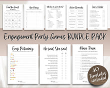 Load image into Gallery viewer, Engagement Party Games Bundle! 40 Printable Engagement Games Including Fun Fiance games, Bling hunt, couples shower, engaged couple, signs &amp; decor
