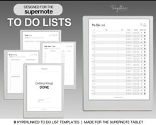 Load image into Gallery viewer, Digital To Do List, Supernote Template, Digital Task List, Brain Dump Template, Supernote Planner, a5x a6x, Template for Supernote
