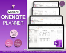 Load image into Gallery viewer, MID YEAR OneNote Planner | Includes 2024 Digital Planner, OneNote Template, Daily, Weekly, Monthly Planning for Windows, Adhd, | Perfect for Notebook &amp; One Note
