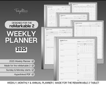 Load image into Gallery viewer, 2025 Weekly Planner for reMarkable tablet | 2025 Digital Planner for reMarkable | Weekly Schedule, Calendar, To do list &amp; Task list
