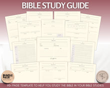 Load image into Gallery viewer, Bible Study Guide BUNDLE | Packed with 90 Bible Study Journal Templates, Soap Bible Study Notes, Sermon Verse Mapping, Christian Prayer &amp; Bible Journaling
