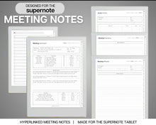 Load image into Gallery viewer, Digital Meeting Notes Template for Supernote | Perfect for Meeting Agenda, Project planner, Supernote Planner | a5x a6x, Template for Supernote
