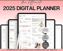 Load image into Gallery viewer, 2025 Ultimate Digital Planner | Daily, Weekly, Monthly Planner for iPad &amp; GoodNotes, That Girl Aesthetic | Mono
