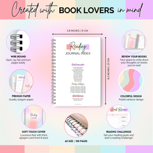 Load image into Gallery viewer, Reading Journal for Book Lovers | Log Book to Summarize, Review and Rate the Books you&#39;ve Read | A5 Pastel Rainbow
