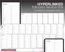 Load image into Gallery viewer, Digital Password Book | Password Tracker with tabs, Password Keeper &amp; Organizer, Password Log | Perfect for Goodnotes, Notability, iPad &amp; Digital Notebook | Mono
