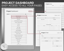 Load image into Gallery viewer, Project Planner Templates for reMarkable tablet | Digital Project Tracker Management Tool Includes Gannt Charts
