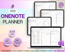 Load image into Gallery viewer, COLORFUL 2025 OneNote Planner | 2025 Digital Planner with OneNote Templates, Daily, Weekly &amp; Monthly | Perfect for Windows, Adhd, Notebook &amp; One Note | Colorful
