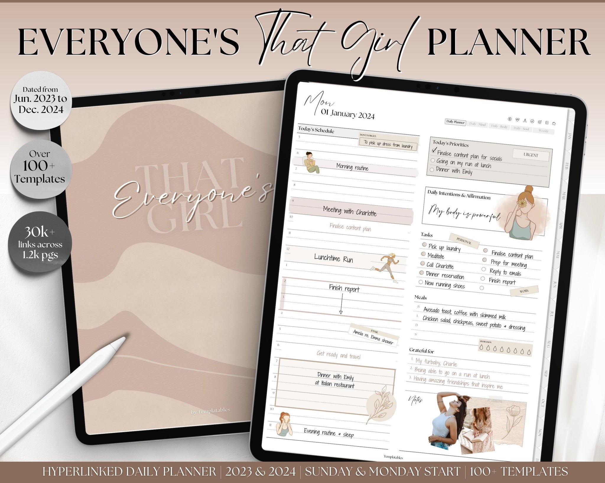 2023 2024 Everyones That Girl Digital Life Planner for Goodnotes
