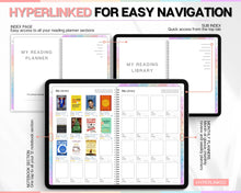 Load image into Gallery viewer, 2024 Digital Reading Planner | Your Digital Reading Journal, Digital Planner, Book Journal, Reading Log, Book Tracker &amp; Weekly Review | Perfect for GoodNotes
