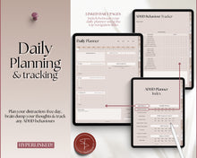 Load image into Gallery viewer, ADHD Digital Planner - Daily Planner for Neurodivergent Adults | Brain Dump Template, To Do List, Cleaning, Symptom Tracker for GoodNotes &amp; iPad | Boho Lux
