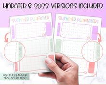 Load image into Gallery viewer, Kids Summer Calendar 2023 | Summer Poster, Summer Countdown, Printable Planner &amp; Checklist | Pastel Rainbow
