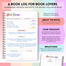 Load image into Gallery viewer, Reading Journal for Book Lovers | Log Book to Summarize, Review and Rate the Books you&#39;ve Read | A5 Pastel Rainbow
