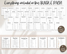 Load image into Gallery viewer, Engagement Party Games Bundle! 40 Printable Engagement Games Including Fun Fiance games, Bling hunt, couples shower, engaged couple, signs &amp; decor
