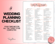 Load image into Gallery viewer, Wedding Checklist Bundle | Packed with Wedding Timeline, Photo Shot List, Wedding Planner Binder Kit, Wedding Day Schedule, To Do List &amp; Packing Countdown
