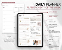 Load image into Gallery viewer, UNDATED Digital DAILY Planner | Weekly and Monthly Planner | Undated Life Planner for GoodNotes, Notability, iPad Planner
