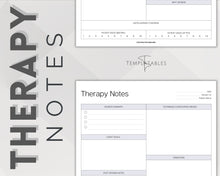 Load image into Gallery viewer, EDITABLE Therapist Note Templates | Includes Therapy Note sheet, Therapist Progress Notes, Therapy Session Template, Counselling Planner &amp; Therapy Journal Canva
