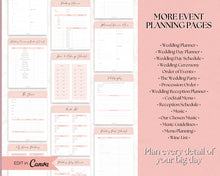 Load image into Gallery viewer, EDITABLE Wedding Planner Binder Kit, Wedding Planner, Wedding Planning Checklist, Wedding Day Schedule, To Do List, Budget, Timeline, CANVA
