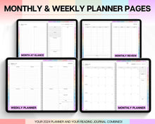 Load image into Gallery viewer, 2024 Digital Reading Planner | Your Digital Reading Journal, Digital Planner, Book Journal, Reading Log, Book Tracker &amp; Weekly Review | Perfect for GoodNotes
