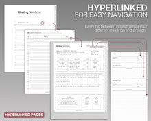 Load image into Gallery viewer, Digital Meeting Notes Template for Supernote | Perfect for Meeting Agenda, Project planner, Supernote Planner | a5x a6x, Template for Supernote
