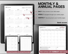 Load image into Gallery viewer, Templates for Kindle Scribe, ESSENTIALS PACK, 2024 &amp; 2025 Daily Planner, Digital To Do List, Meeting Minutes Meeting Notes, Journal Notebook
