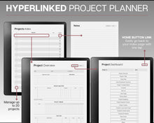 Load image into Gallery viewer, Project Planner for Kindle Scribe, Project Tracker Management, Digital Planner, Work Schedule, Business, Student, Productivity Planner &amp; Gantt Chart
