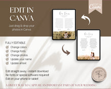 Load image into Gallery viewer, His and Hers Wedding Vows Wall Art Print | Includes First Anniversary Gift, Paper Anniversary, EDITABLE Wedding Vows Template &amp; Vow Book Booklet
