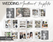 Load image into Gallery viewer, Ultimate Wedding Mood Board Template | Includes Editable Wedding Vision Board, Digital Vision board, Wedding Binder, Checklist, Theme &amp; Canva | Mono
