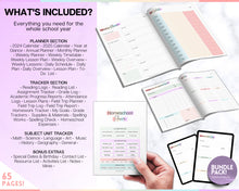 Load image into Gallery viewer, 65pg HOMESCHOOL Planner Printable | With 2024 2025 Home School Teacher, Academic Lesson Planner for Preschool, Kindergarden, Homework &amp; Daily Schedule
