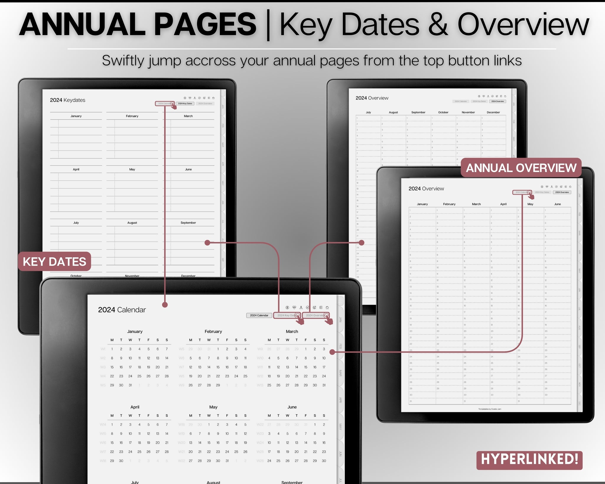 Kindle Scribe Template Weekly Planner 2023 & 2024 Digital Template