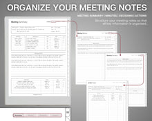 Load image into Gallery viewer, Digital Meeting Notes Template for Supernote | Perfect for Meeting Agenda, Project planner, Supernote Planner | a5x a6x, Template for Supernote
