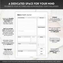Load image into Gallery viewer, Mental Health Journal for Men | Daily Gratitude, Self Care, Intentions, Affirmations and Nutrition | A5 Mono
